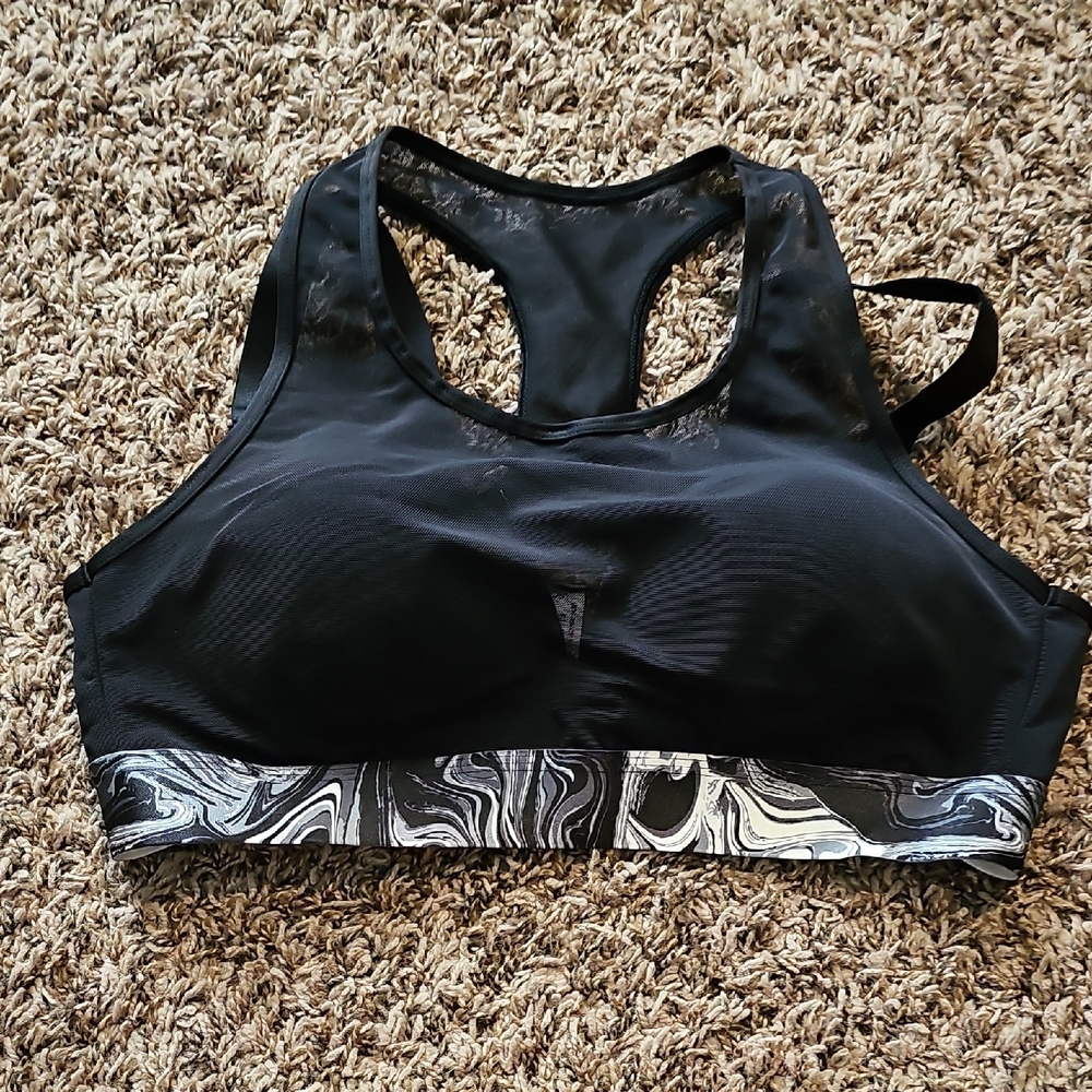Black and White Sports Bra